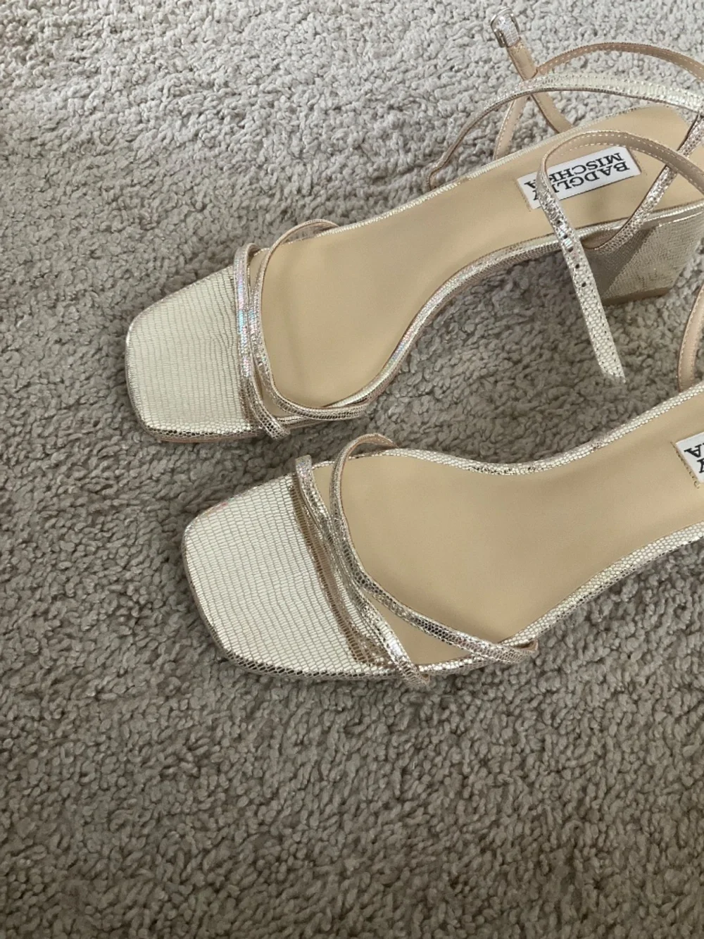 Badgley Mischka Carlota square-toe block heel sandals